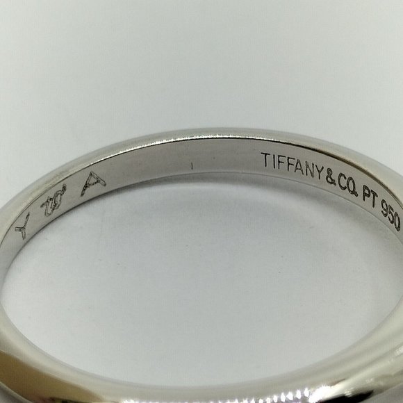 AUTH Tiffany and Co. Ring Solitaire Diamond VVS2 0.34ct Platinum Gold Ring 5 3/4 - Picture 5 of 9